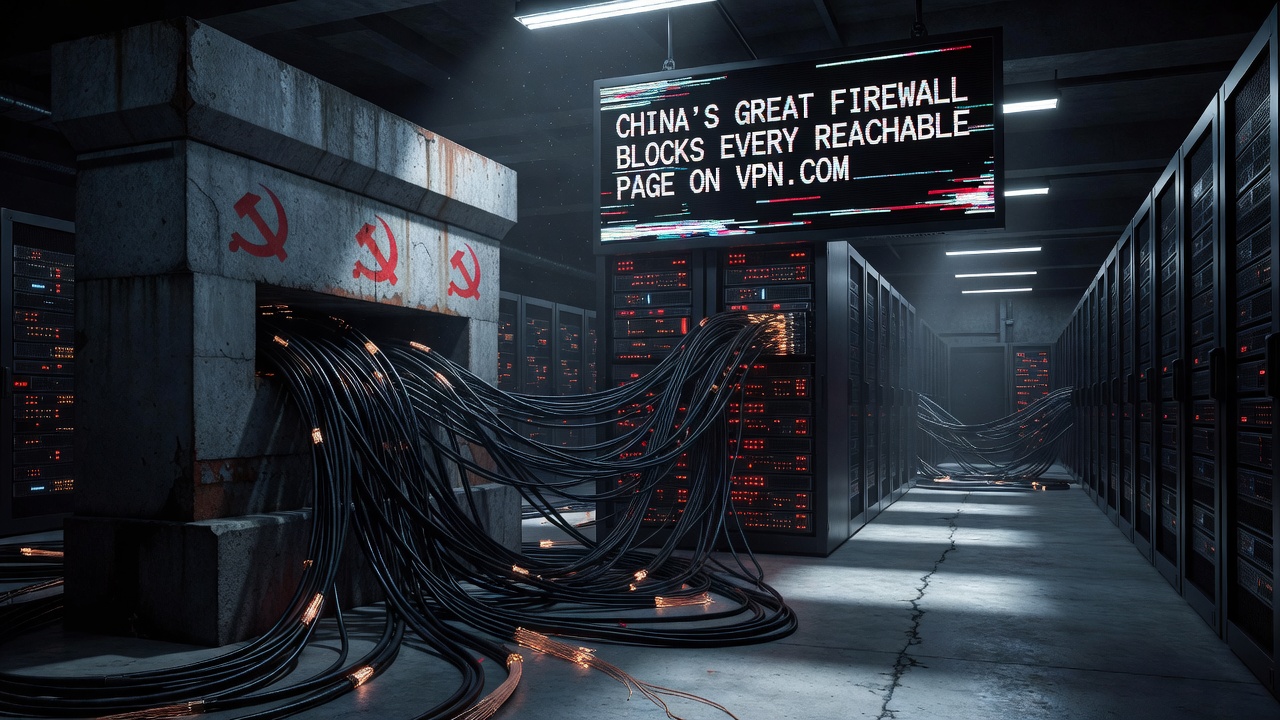 China's Great Firewall Blocks Every Reachable Page on VPN.com