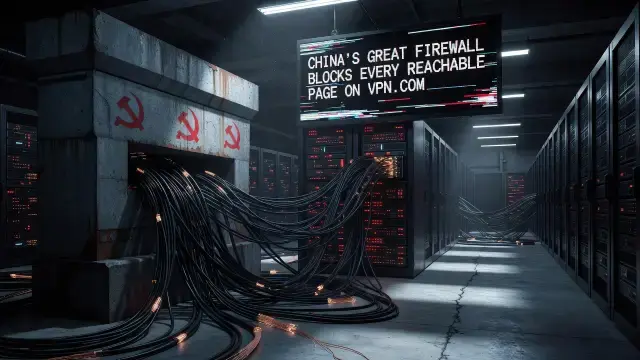 China's Great Firewall Blocks Every Reachable Page on VPN.com